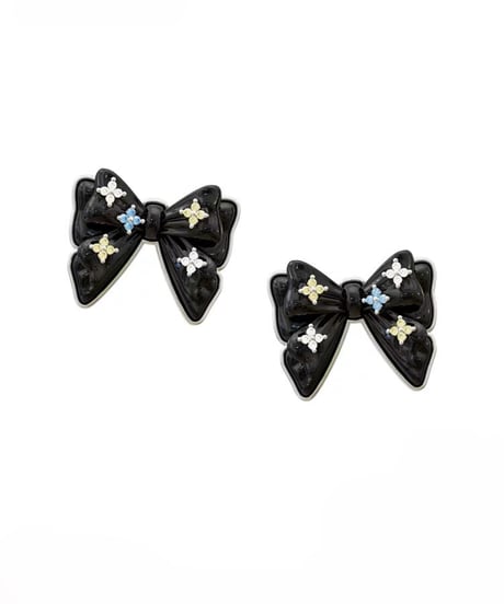 Bloom black ribbon pierce
