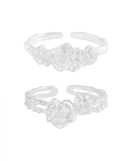 Rose silver ring