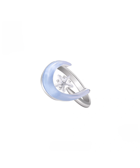 Blue moon star ring