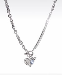 Heart mix chain necklace