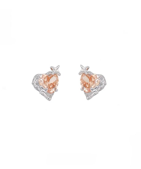 Orange crystal heart pierce