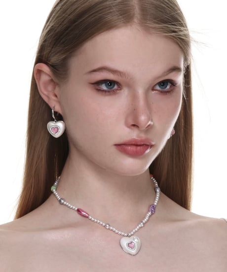 Pink heart in heart pierce