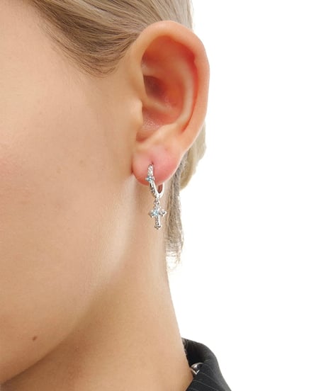 Blue cross charm pierce