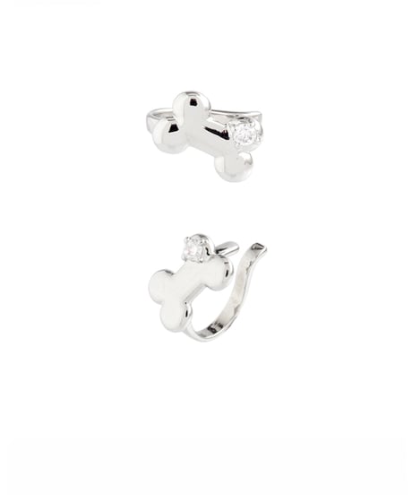 Bone silver ear cuff