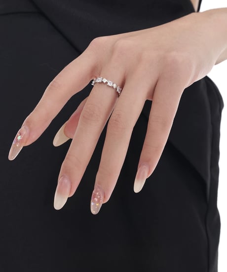 Stone and metal eternity ring