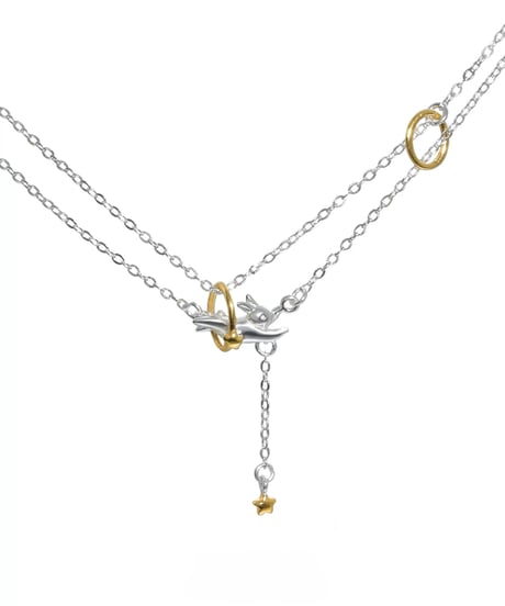 Rabbit star hoop necklace
