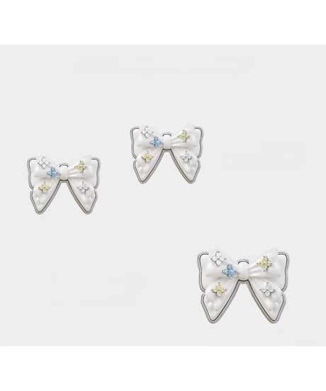 Bloom white ribbon pierce