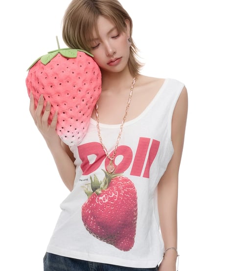 Strawberry gold mix necklace