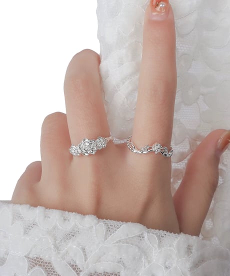 Rose silver ring