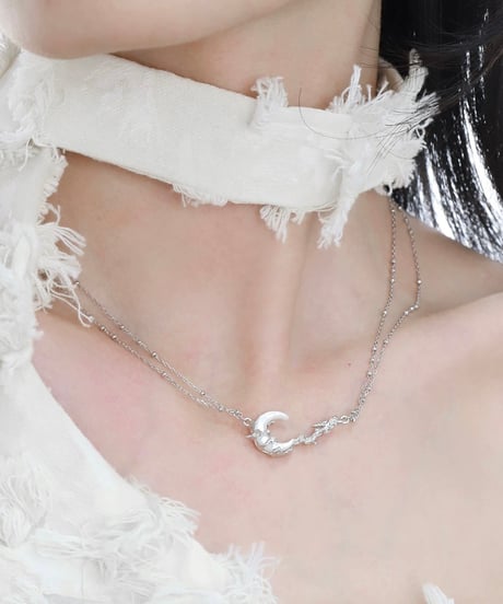 Silver moon necklace