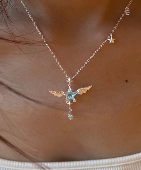 Angel blue star necklace