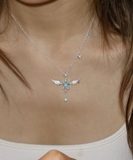 Angel blue star necklace