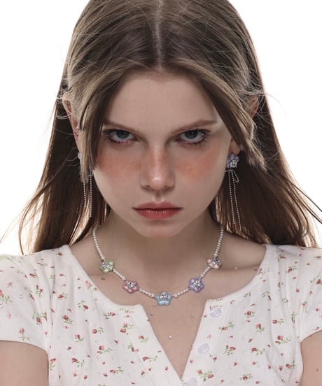 Five-color flowers necklace