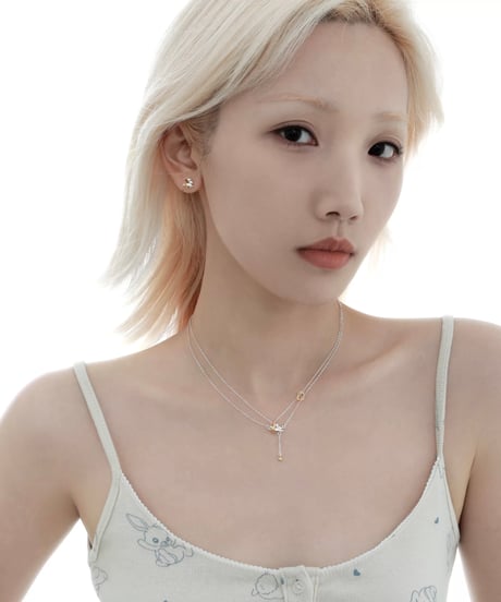 Rabbit star hoop necklace