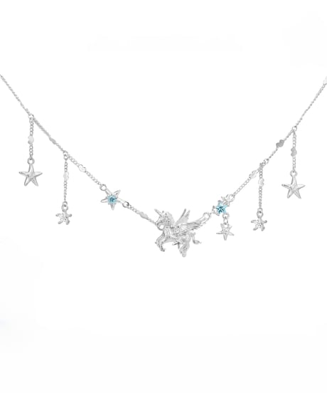 Pegasus blue star necklace