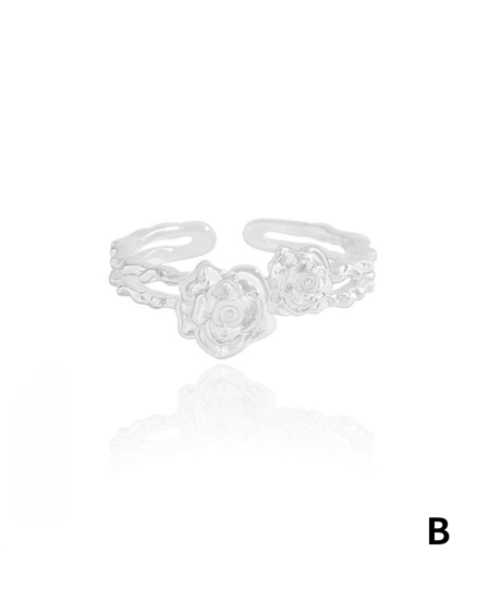Rose silver ring