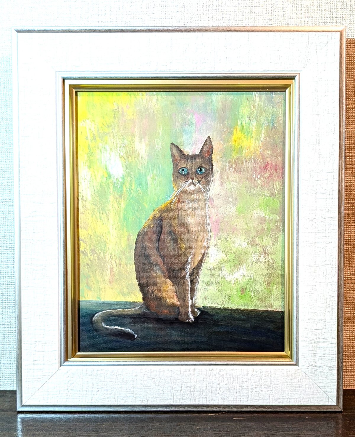 アクリル画原画「おしゃまな猫」額付き | Art Dream Awaji