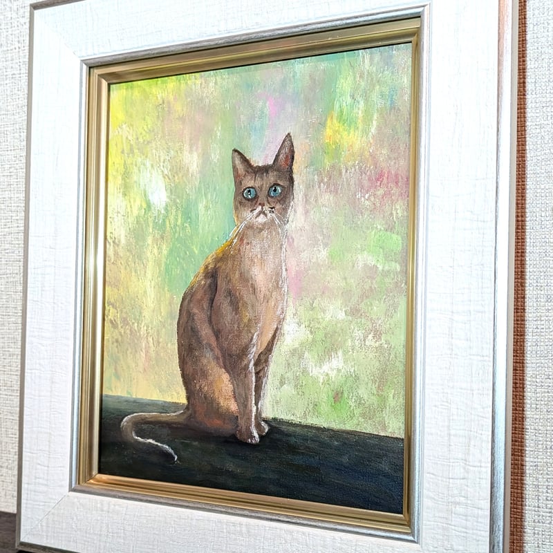 アクリル画原画「おしゃまな猫」額付き | Art Dream Awaji