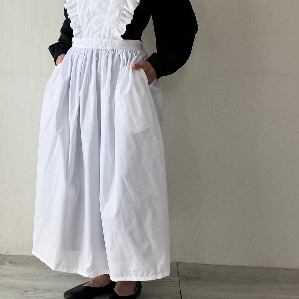 SML対応/お屋敷で働くお手伝いさんエプロン【作り方と型紙セット