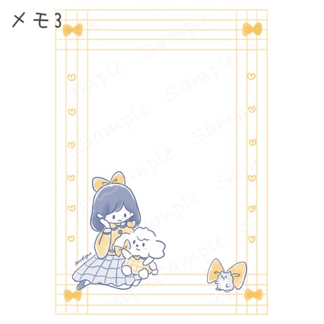 手帳デコ・メモ素材シートセット　女の子とお花　PDF・PNGコンプリートセット