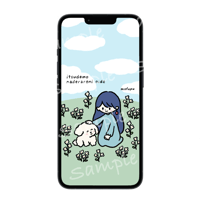 スマホ用壁紙　いつでもなでられにおいで　ビション