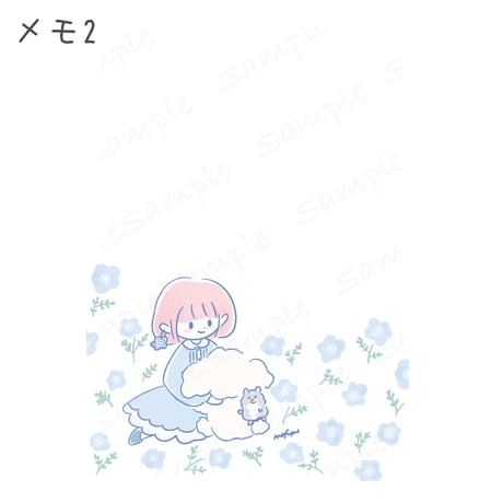 手帳デコ・メモ素材シートセット　女の子とお花　PDF・PNGコンプリートセット
