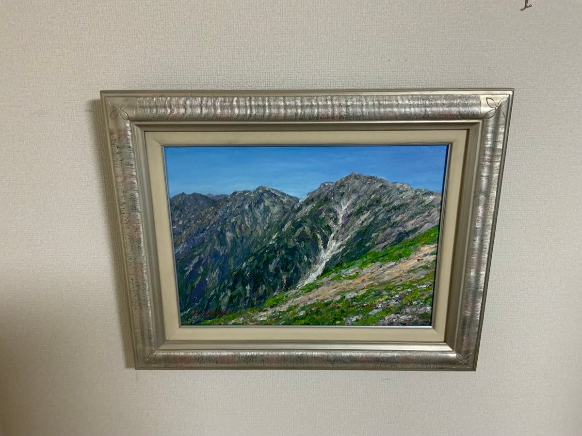 夏の白馬岳 油彩画 Mt.Hakuba in summer oil painting | 上井