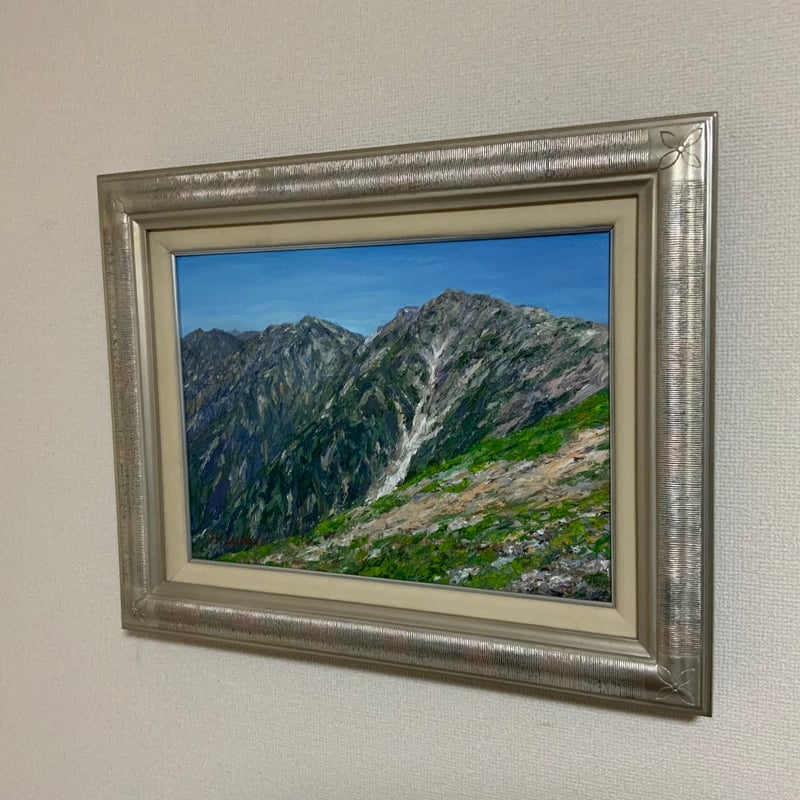 夏の白馬岳 油彩画 Mt.Hakuba in summer oil painting | 上井