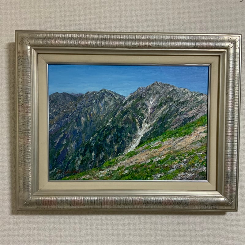 肉質油絵　横　F20 コスモス　竹林　竹内敏彦　額装仕上げ品 肉質油絵横F20 コスモスと竹林竹内敏彦額装仕上げ品