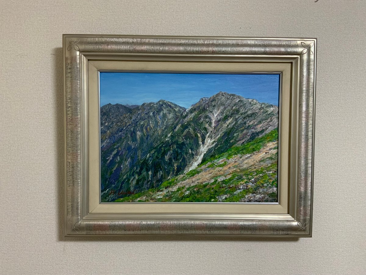 夏の白馬岳 油彩画 Mt.Hakuba in summer oil painting | 上井