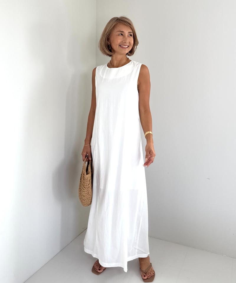 ウェストリボンサマードレス【White/Black 全2色】 | ABEREI