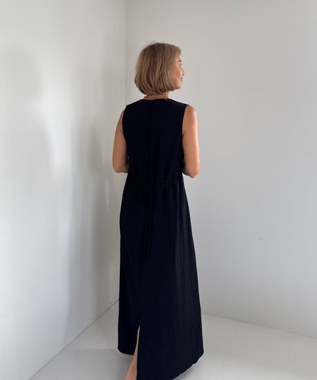 ウェストリボンサマードレス【White/Black 全２色】