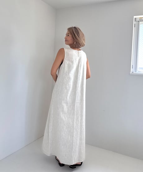 リネンサマードレス【White/Beige 全２色】