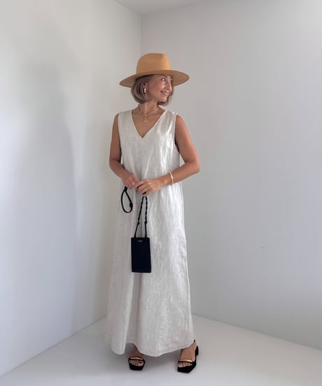 リネンサマードレス【White/Beige 全２色】
