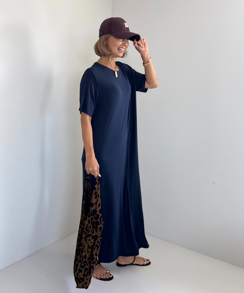 希少 mame 上質 レーヨン フロントスリット ジャージ デザイン ワンピース mame - 希少 mame 上質 レーヨン フロントスリット ジャージ
