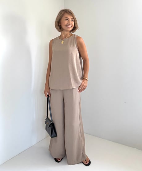 ノースリセットアップ【Beige/Black 全２色】