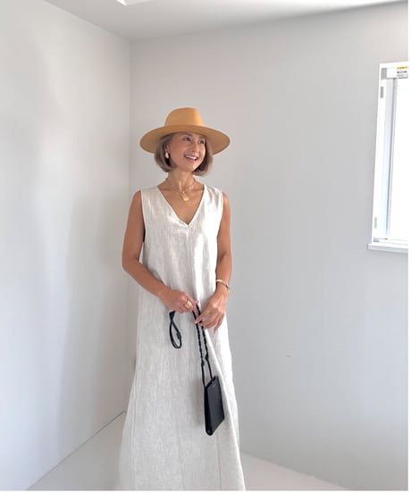 リネンサマードレス【White/Beige 全２色】
