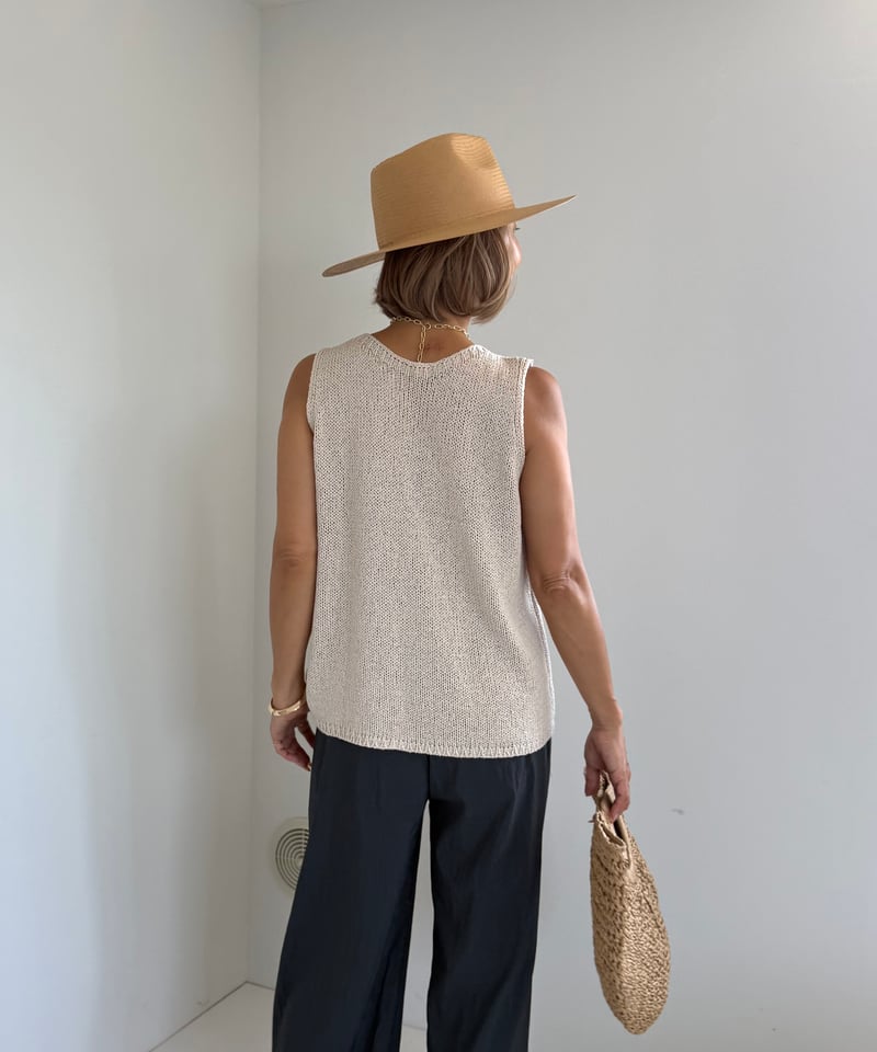 サマーノースリニット【White/Beige 全2色】 | ABEREI