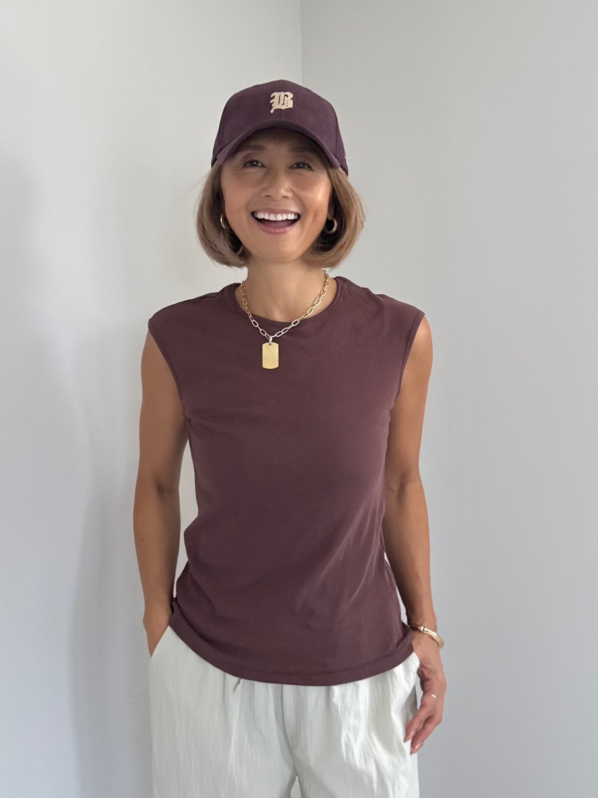 シアーカットソートップス（インナー付き）【Green/Beige/Brown