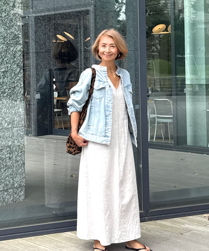 リネンサマードレス【White/Beige 全2色】 | ABEREI