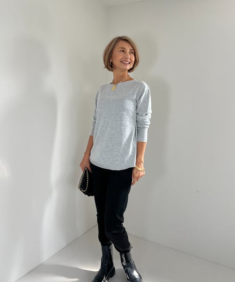 シーズンレスニットソートップス【 Light gray/Navy全２色 】