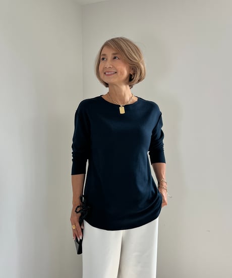 シーズンレスニットソートップス【 Light gray/Navy全２色 】