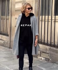 LOGOフーディトップス【 Light gray/Black全２色 】