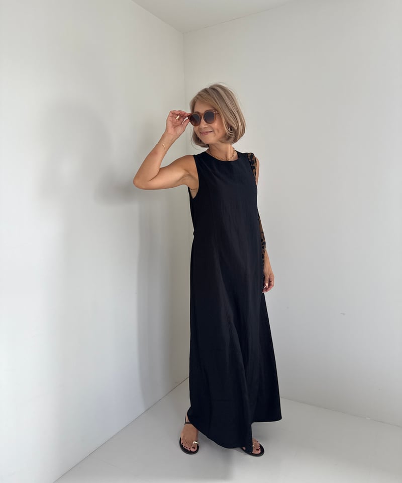 ウェストリボンサマードレス【White/Black 全2色】 | ABEREI