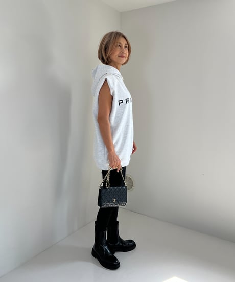 LOGOフーディトップス【 Light gray/Black全２色 】