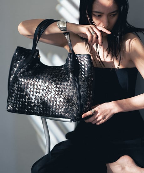 Lamb Leather Mesh Tote Bag（L）【031198】日本製 A4
