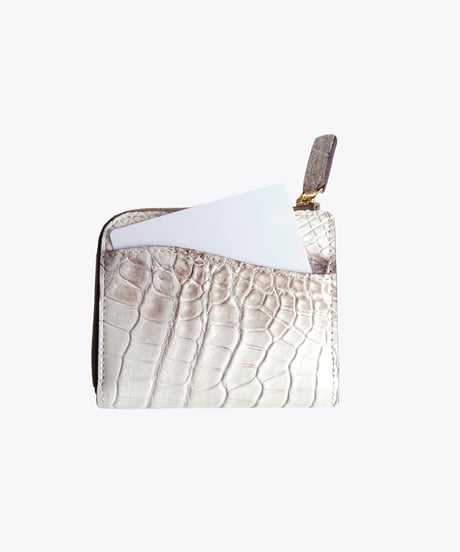 Crocodile L-shaped Zipper Mini Wallet【322981】日本製