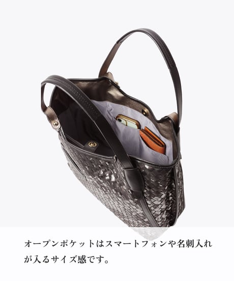 Lamb Leather Mesh Tote Bag（L）【031198】日本製 A4