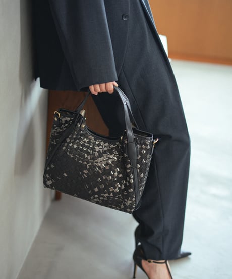 Lamb Leather Mesh Tote Bag（S）【031320】日本製