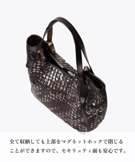 Lamb Leather Mesh Tote Bag（L）【031198】日本製 A4